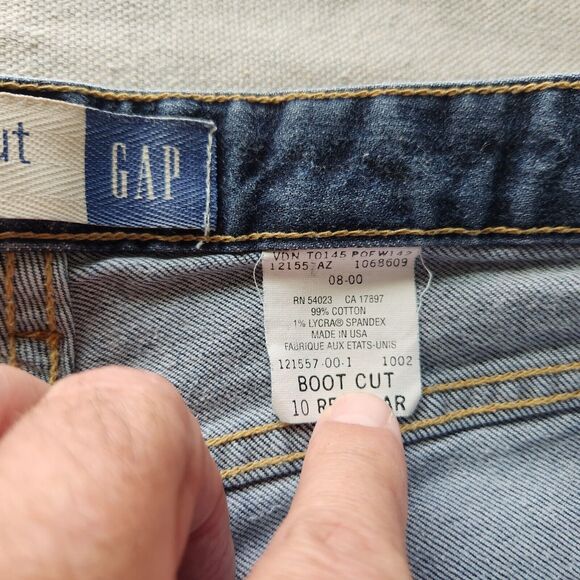 VTG Gap Jeans Womens 10 Blue Bootcut Stretch Denim Mid Rise 30x30 Y2K Made USA - Picture 10 of 15